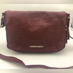JACK FRENCH LONDON Leather Pebbled crossbody, suede-like lining